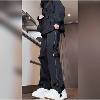 Vīriešu āra ūdensnecaurlaidīgas kalnu bikses, taisa piegrieze, vidējā josta, ar jostu, auklas aizdare