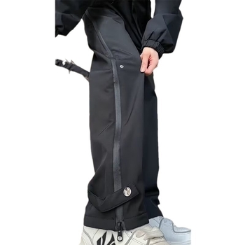 Vīriešu āra ūdensnecaurlaidīgas kalnu bikses, taisa piegrieze, vidējā josta, ar jostu, auklas aizdare