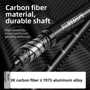 3K anglies pluošto žygio lazda, trijų dalių teleskopinė, ultralekva, EVA rankena, 174 g