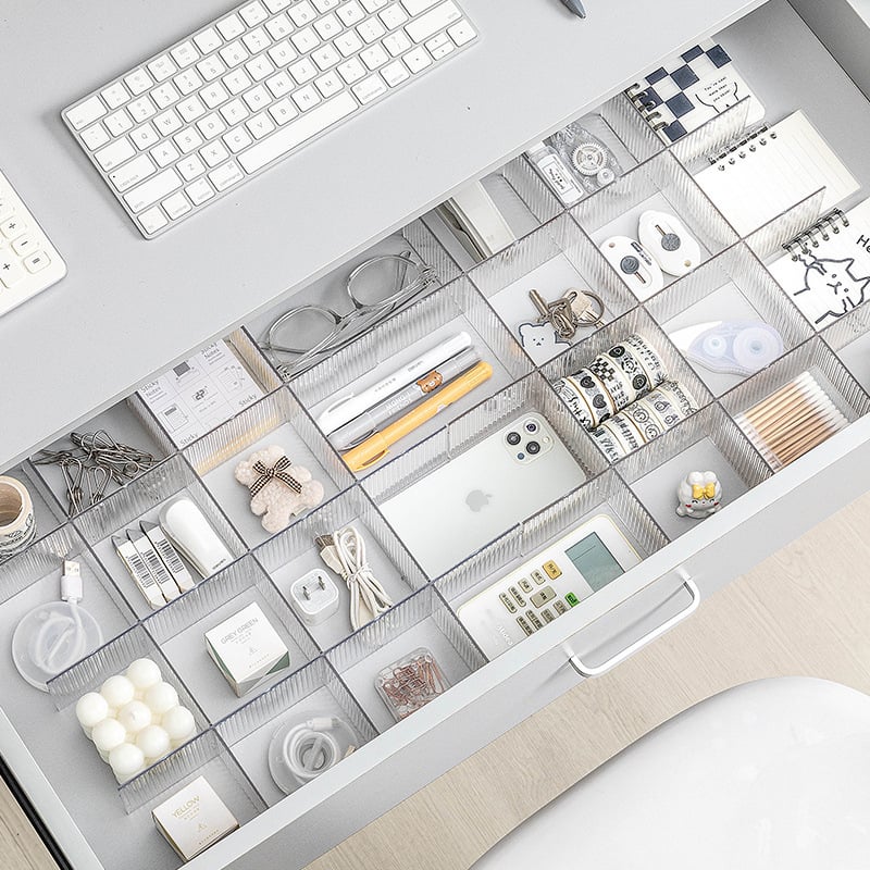 Пластмасов разделител за чекмеджета, креативен дизайн, настолен монтаж, еднослоен, подходящ за канцелария