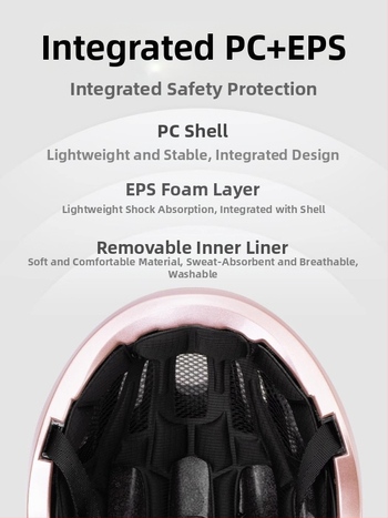 TOSUOD velosipēda ķivere, saliekama, viengabala konstrukcija, PC korpuss + EPS putas, universāla pieaugušajiem