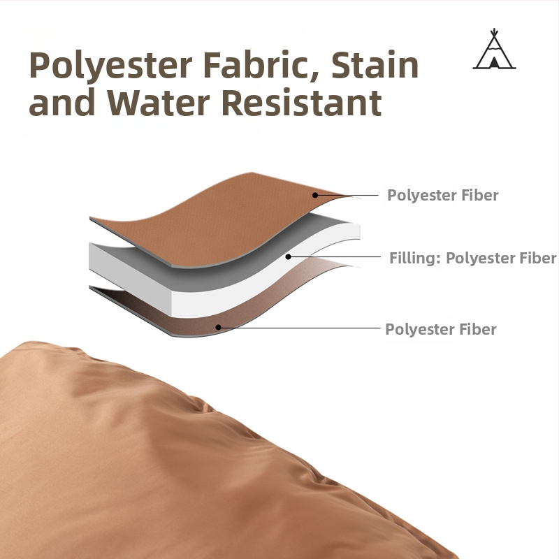 Pieaugušo teltspilvens ar kapuci — pārnēsājams, savienojams, aploksnes stila dizains, tukšā kokvilnas pildījums, poliestera audums, slīpēta auduma oderējums, svars 1000/1500/2000 g