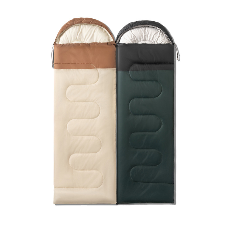 Suaugusiųjų miegmaišis su gobtuvu — nešiojamas, sujungiamas į dėžutės stiliaus dizainą, tuščias medvilnės užpildas, poliesterio audinys, šlifuoto audinio pamušalas, svoris 1000/1500/2000 g