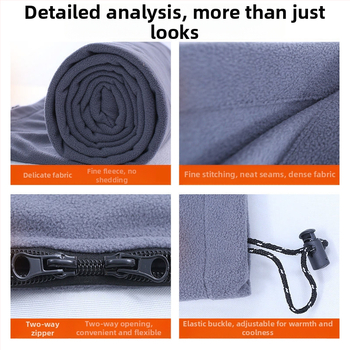 Suaugusiųjų polarfleece miegmaišis su nuimama skalaujama vidine, apvalkalo konstrukcija, svoris 650 g, tinkamas lauko kelionėms ir vidaus naudojimui