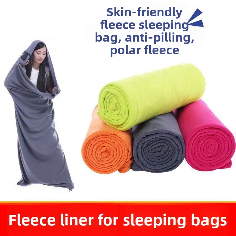 Suaugusiųjų polarfleece miegmaišis su nuimama skalaujama vidine, apvalkalo konstrukcija, svoris 650 g, tinkamas lauko kelionėms ir vidaus naudojimui