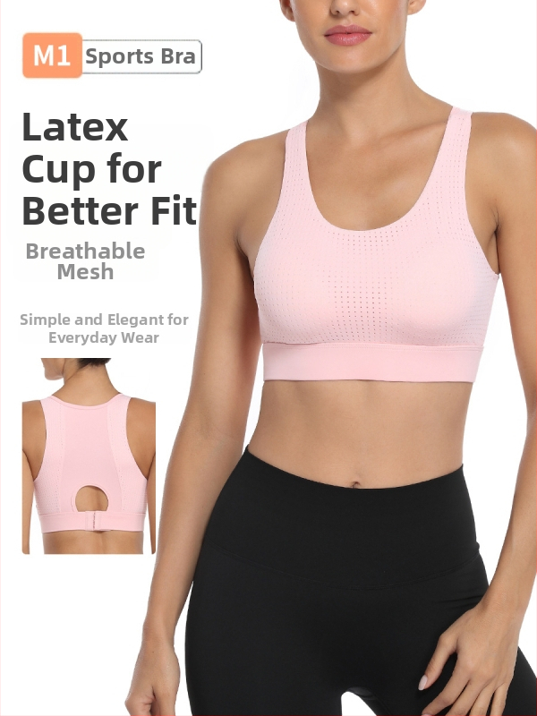 Sporta krūšturis ar 3/4 kupām, fiksētām dubultām siksnām, aizmugurē trīs rindām sprādžu, galvenais audums 84% poliestera, 16% spandeksa