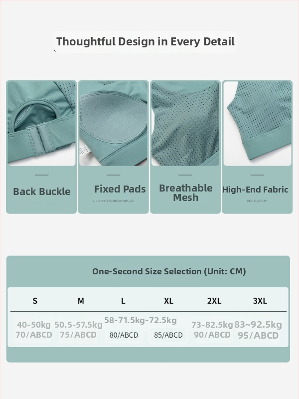 Sporta krūšturis ar 3/4 kupām, fiksētām dubultām siksnām, aizmugurē trīs rindām sprādžu, galvenais audums 84% poliestera, 16% spandeksa