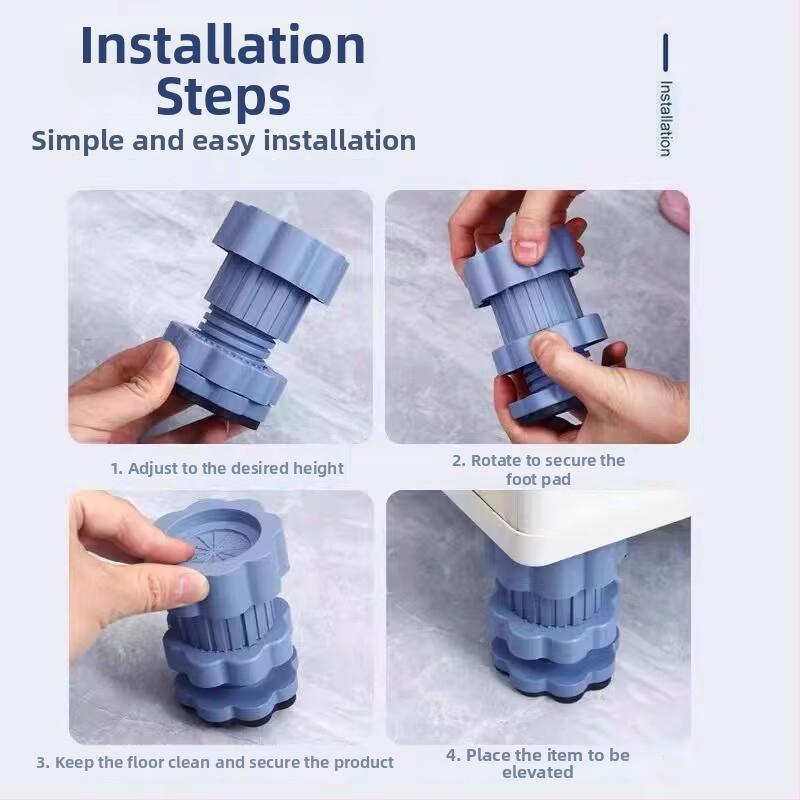 Mazgājamās mašīnas kāju paliktnis — pretslīdēšana, pret vibrācijām, regulējams augstumā, universāls, bez uzstādīšanas