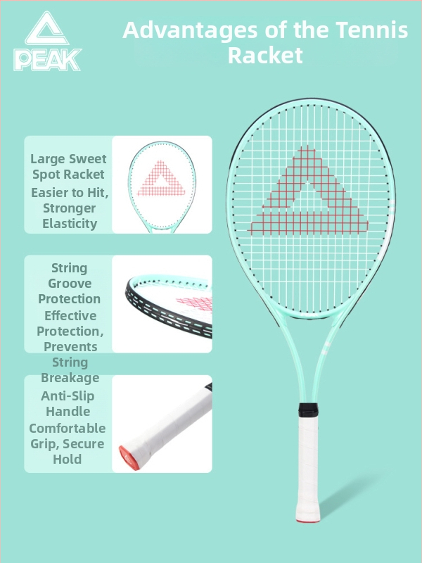 Peak odrazový tréner tenisu - rám z hliníkovej zliatiny, nylonová sieť, hmotnosť 95–100 g, jednotkové cvičenie pre stolný tenis a tenis s pierkami