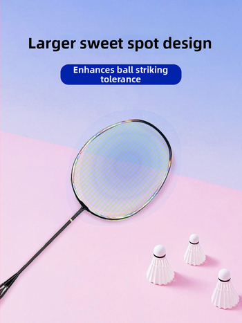 Badmintono raketės treniruočių komplektas pradedantiesiems – visiškai anglies pluošto, ultra lengvas, 80–84 g, 4U, rankenos storis G5, tiesus šūvis