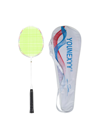 Badmintono raketės treniruočių komplektas pradedantiesiems – visiškai anglies pluošto, ultra lengvas, 80–84 g, 4U, rankenos storis G5, tiesus šūvis
