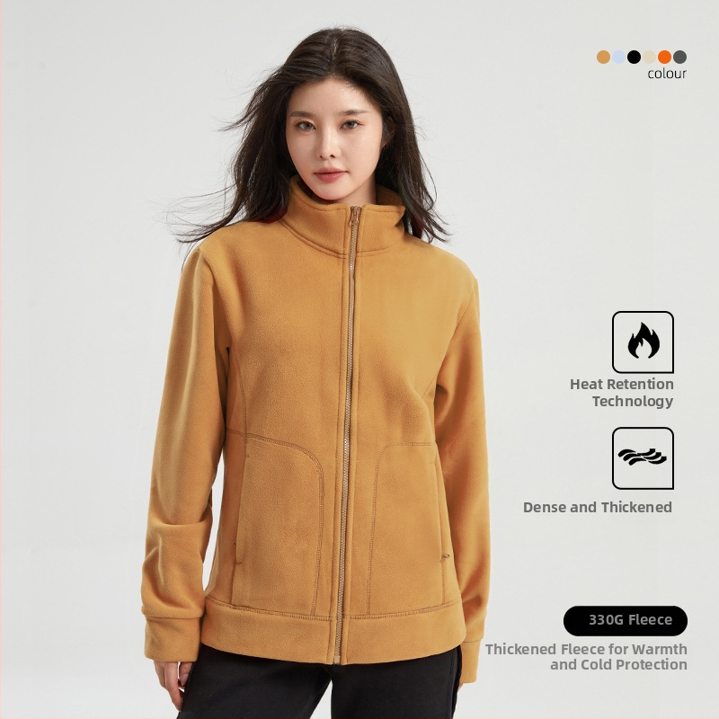 Unisex poliar fleecinė striukė su aukšta apykakle, dvipusis dizainas, sustiprinta šiluma, lauko veikloms