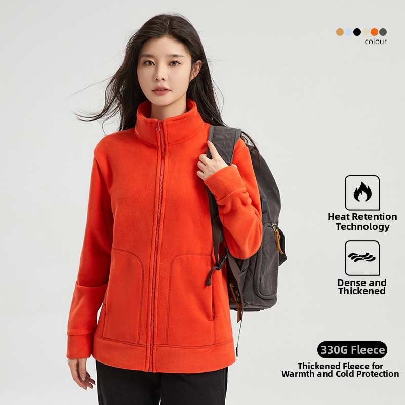 Unisex poliar fleecinė striukė su aukšta apykakle, dvipusis dizainas, sustiprinta šiluma, lauko veikloms