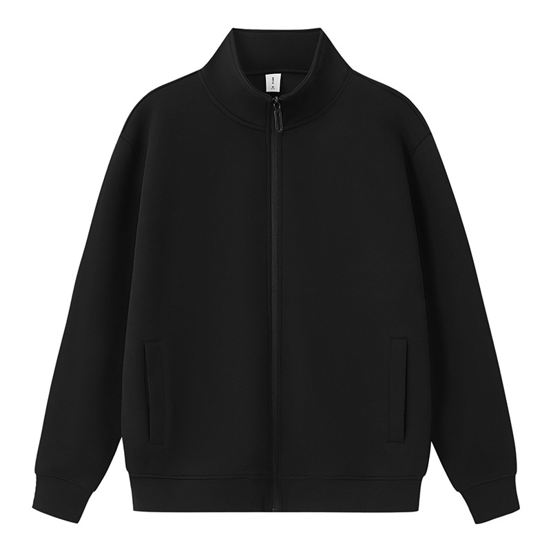 Zipzáros kapucnis pulóver álló gallérral, laza szabás, pamut‑poliészter keverék anyag