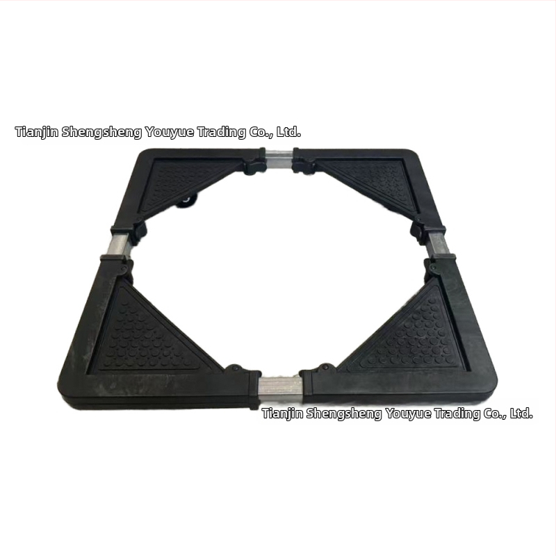 Nerūsējošā tērauda veļas mazgājamās bāze ar universālo riteņa stiprinājumu – pretslīdējoša, regulējama, pārvietojama – piemērota pilnīgi automatizētām veļas mazgājamām mašīnām