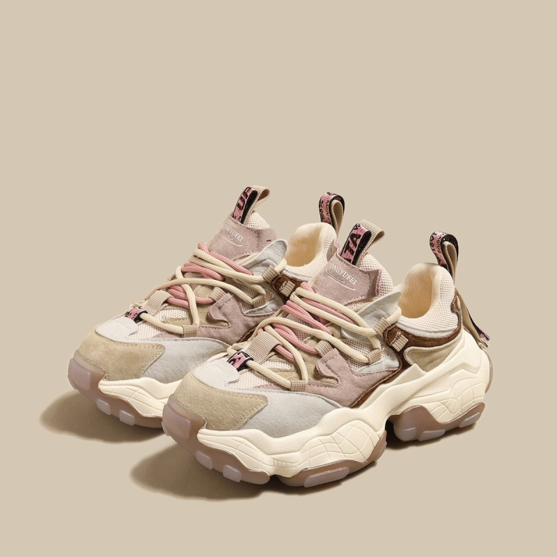 Guyun Ženske tenisice Dad Shoes – 6–8 cm klinasti pet, gornji dio od umjetne kože i tkanine, gumasti potplat, PU ulošak, mrežasta podstava, vezenje, svakodnevne sportske tenisice