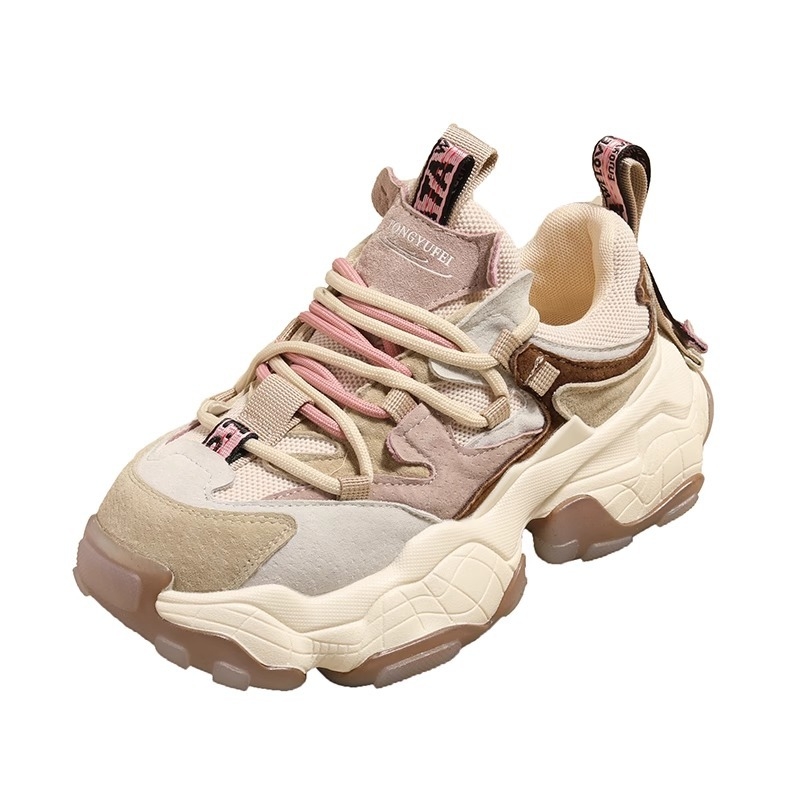 Guyun Ženske tenisice Dad Shoes – 6–8 cm klinasti pet, gornji dio od umjetne kože i tkanine, gumasti potplat, PU ulošak, mrežasta podstava, vezenje, svakodnevne sportske tenisice