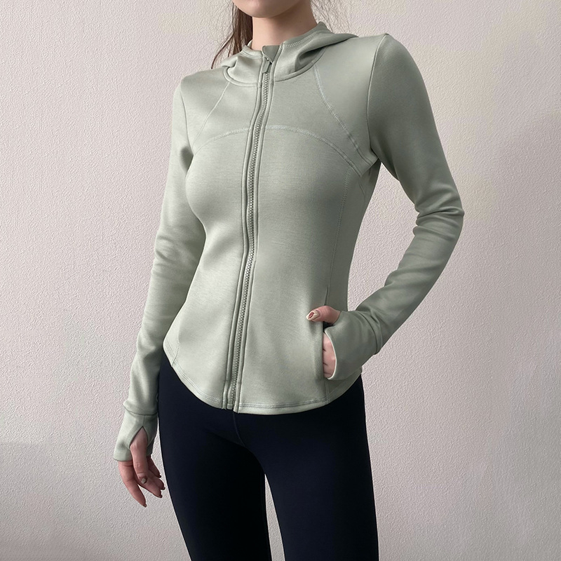 Moteriška kapuciuota sportinė striukė rudenį — ilgomis rankovėmis, 50% medvilnė