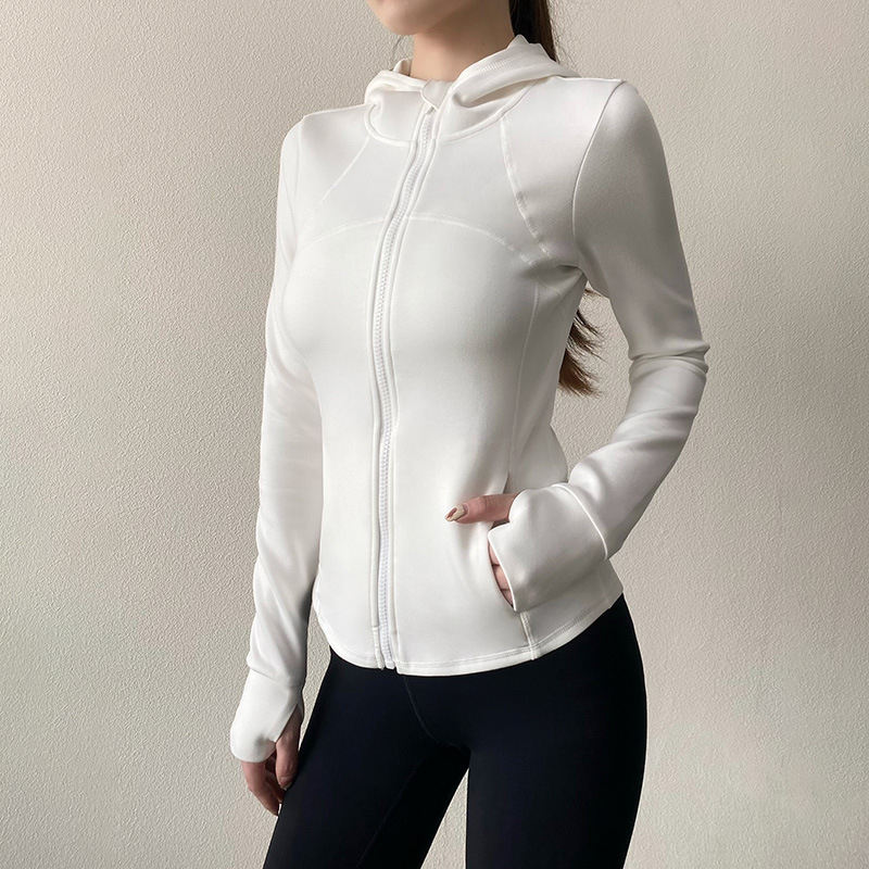 Moteriška kapuciuota sportinė striukė rudenį — ilgomis rankovėmis, 50% medvilnė