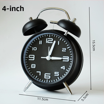 Kovový budík, napájaný batériou, elektronický pohyb, analógový ciferník s číslami, jednostranný, kovové puzdro a ciferník, moderný dizajn, zabudované budenie.