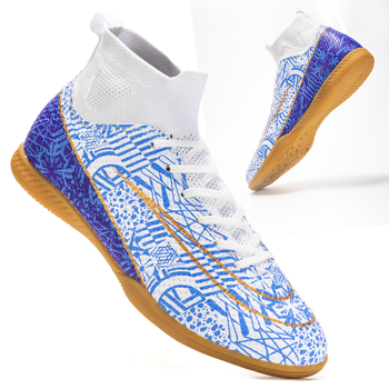 Nogometne tenisice s visokim gornjim dijelom, gornji dio od najlonske kože, potplat od telećih tetiva, protuklizne