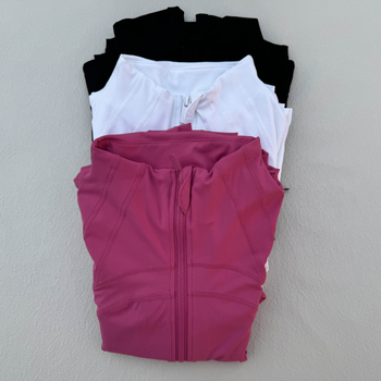 Lulu moterų sportinis švarkas - ilgos rankovės, siauras siluetas, kvėpuojanti elastinga medvilnės mišinio medžiaga