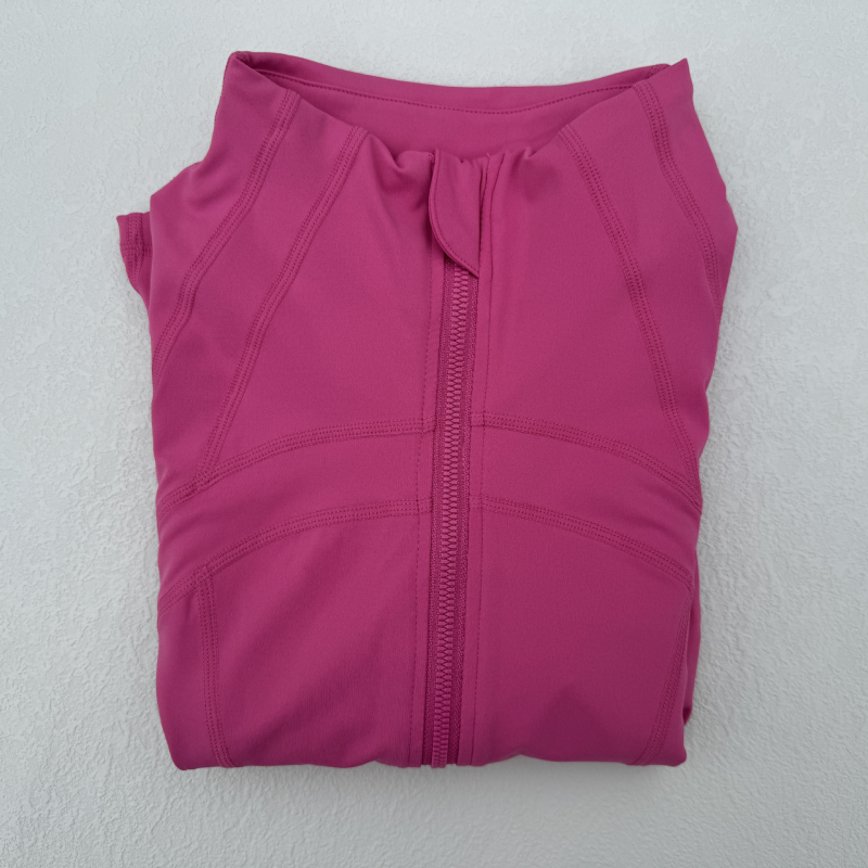 Lulu moterų sportinis švarkas - ilgos rankovės, siauras siluetas, kvėpuojanti elastinga medvilnės mišinio medžiaga