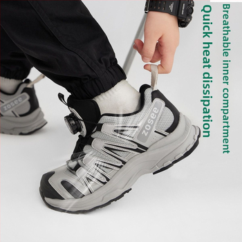 Zēnu pārgājienu kurpes bērniem – elpojošs sintētiskās ādas augšējais slānis, gumijas zole, āra skrējēju kurpes, 2025. gada pavasaris izlaišana