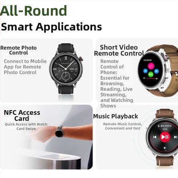 Išmanusis laikrodis Pro6 su AMOLED apskrito ekrano, itin ilga budėjimo trukmė, atsparus vandeniui, NFC, Bluetooth skambučiai, širdies ritmo ir deguonies monitoravimas