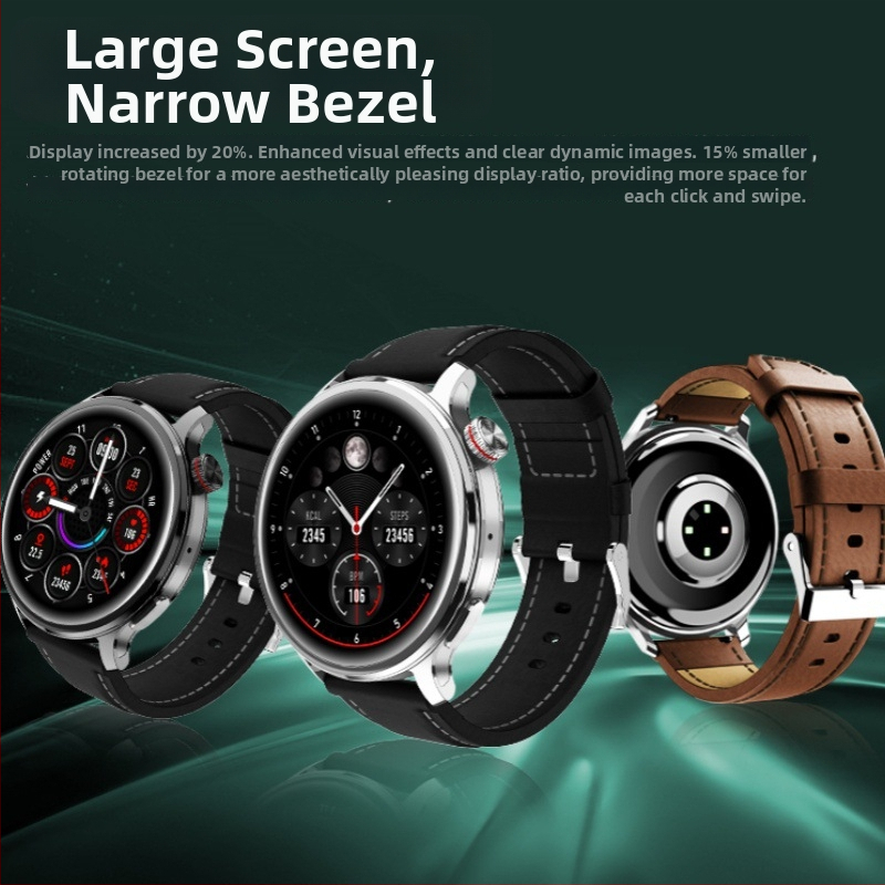 Išmanusis laikrodis Pro6 su AMOLED apskrito ekrano, itin ilga budėjimo trukmė, atsparus vandeniui, NFC, Bluetooth skambučiai, širdies ritmo ir deguonies monitoravimas