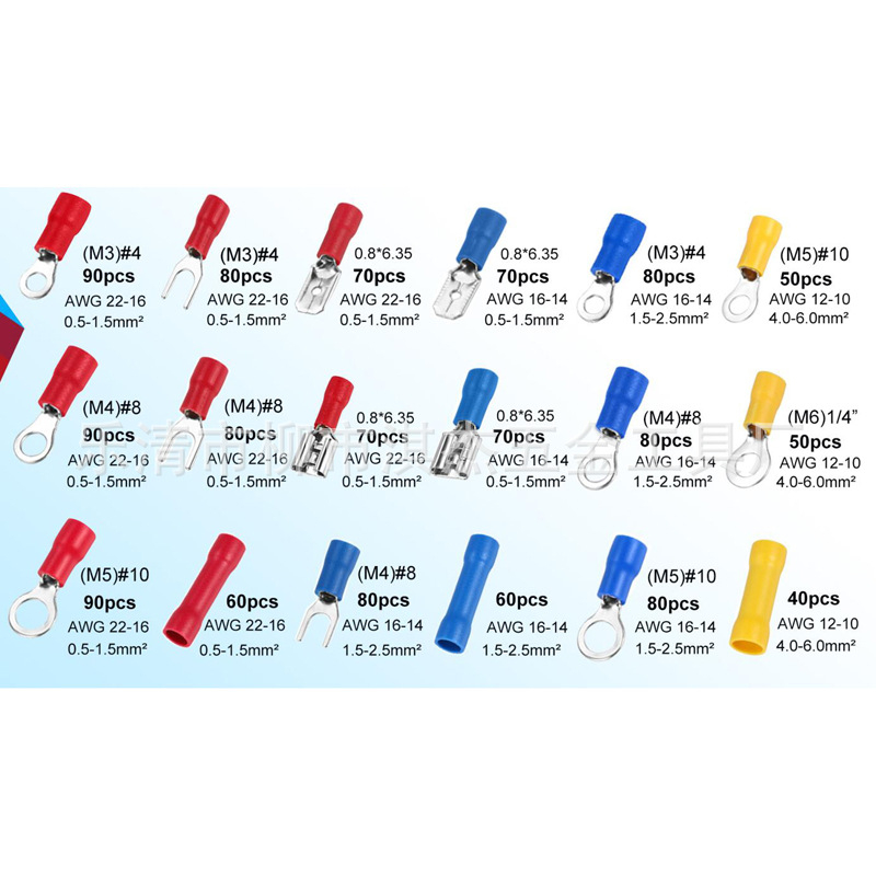 Set od 1280 predizoliranih crimp terminala u kutiji, međupoveznik; materijal: Tool Steel