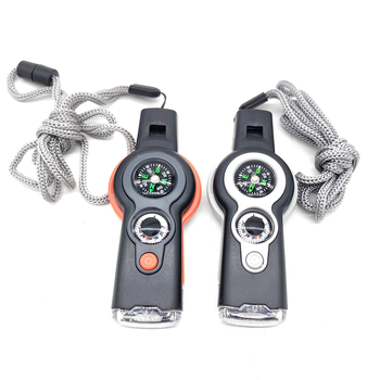 Свирка за оцеляване 7-в-1 с LED светлина, термометър и компас — War Dragon