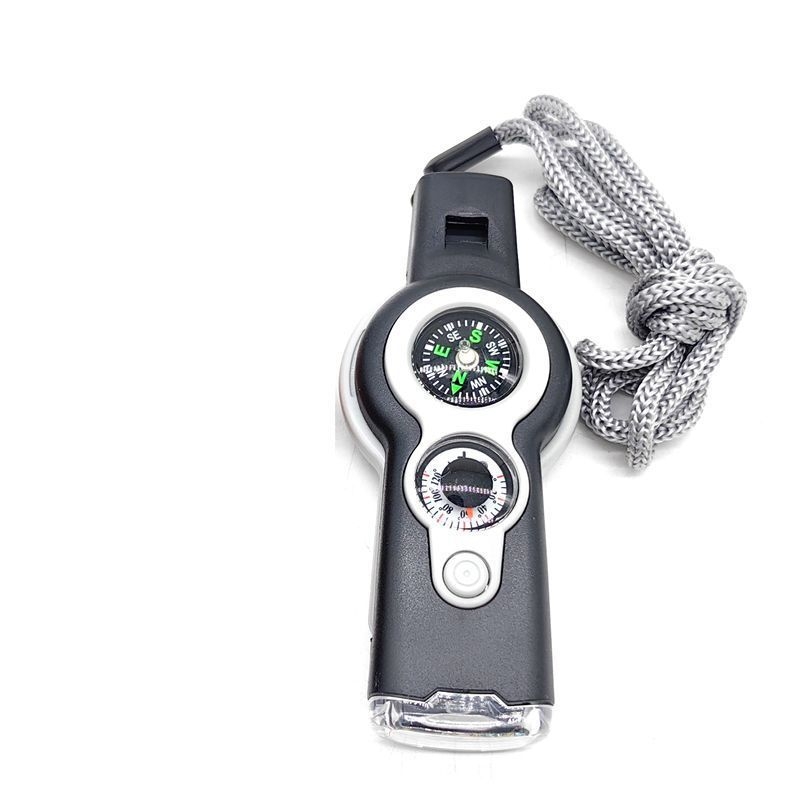 Свирка за оцеляване 7-в-1 с LED светлина, термометър и компас — War Dragon
