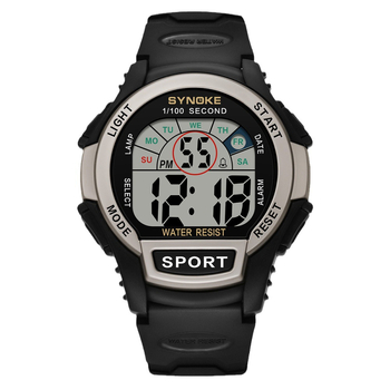 SYNOKE Vīriešu sporta elektroniskais pulkstenis, ūdensizturīgs līdz 50m, kvadrātveida ciparnīca 45mm, elektroniskais kustības mehānisms, Noctilucent spilgts displejs