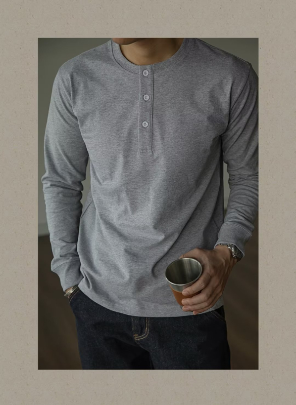 Тениска свободна кройка с дълъг ръкав, кръгла яка, полиестер, солиден модел