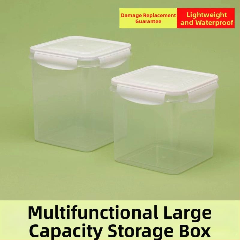 Plastikinė kvadratinė laikymo dėžė maistui ir grūdams, sluoksniuojama, talpa 501–800 ml