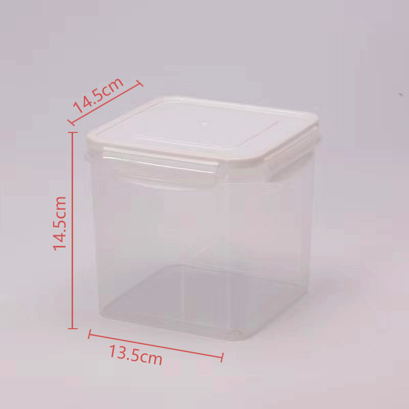 Plastikinė kvadratinė laikymo dėžė maistui ir grūdams, sluoksniuojama, talpa 501–800 ml