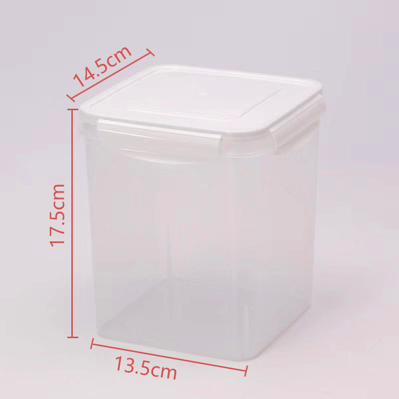 Plastikinė kvadratinė laikymo dėžė maistui ir grūdams, sluoksniuojama, talpa 501–800 ml