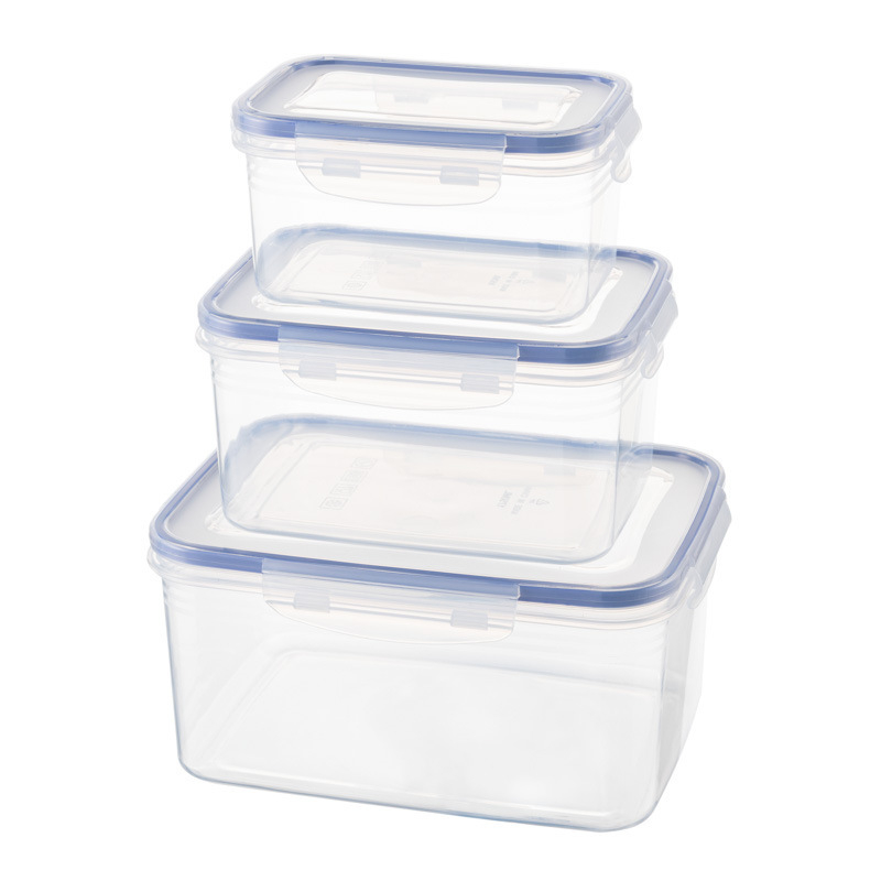 Cutie păstrătoare de prospețime din plastic, pătrat, bucătărie, capacitate 1–2 L, cu două niveluri