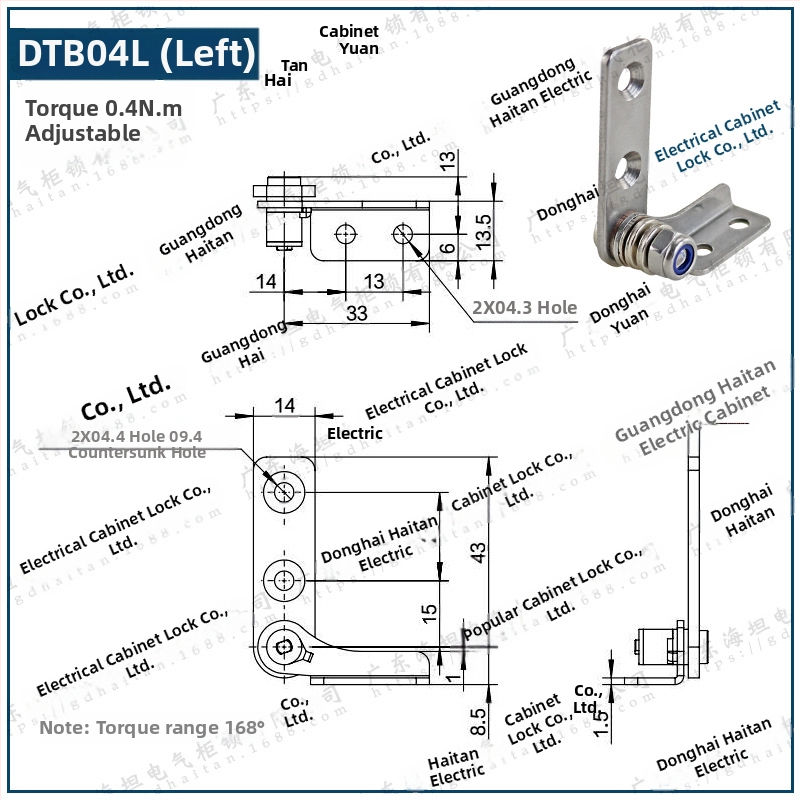 Csillapító csuklópánt állítható nyomatékkal és tetszőleges leállással, rozsdamentes acélból