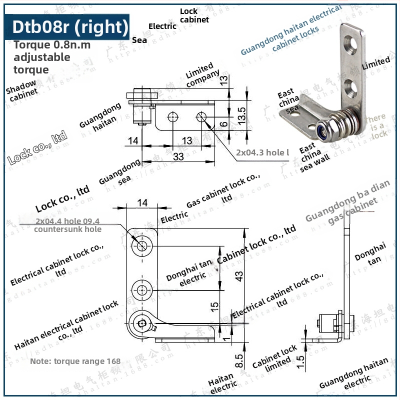 Csillapító csuklópánt állítható nyomatékkal és tetszőleges leállással, rozsdamentes acélból