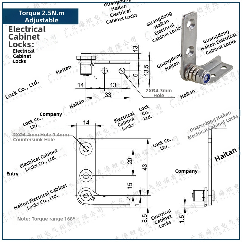 Csillapító csuklópánt állítható nyomatékkal és tetszőleges leállással, rozsdamentes acélból