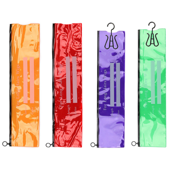 Geantă de depozitare pentru peruci din PVC, protecție împotriva prafului, cu cârlig de agățare