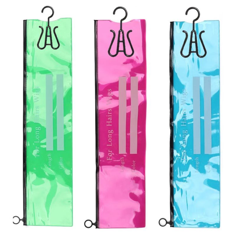 Geantă de depozitare pentru peruci din PVC, protecție împotriva prafului, cu cârlig de agățare