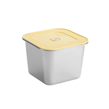 Kutija za čuvanje svježine od 201 nehrđajućeg čelika, kvadratna, s poklopcem, za voće i deserte, porcionirano i sigurno zatvaranje, mikrovalna kompatibilna, kapacitet ispod 300 ml