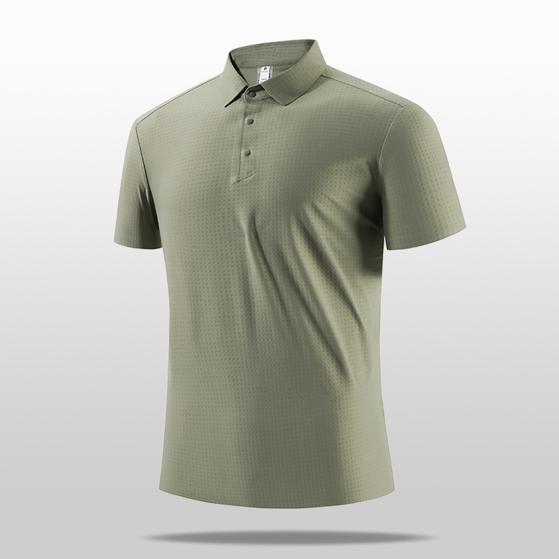 Ljetna poslovna polo majica – brzo sušeća, najlon mješavina, slim fit, stojeći ovratnik s detaljem koláže