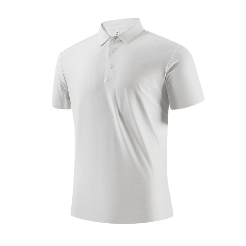 Ljetna poslovna polo majica – brzo sušeća, najlon mješavina, slim fit, stojeći ovratnik s detaljem koláže