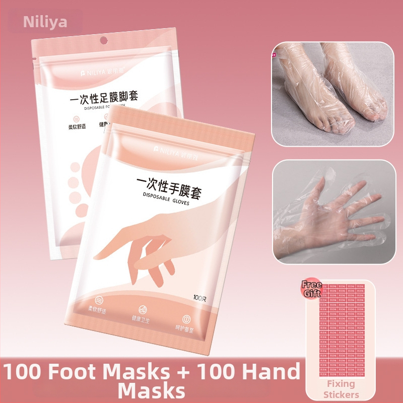 Niliya vienkartinis rankų ir kojų kaukių rinkinys, kojų kaukė/pleistras, šviežumo išlaikymo plėvelė, moterims