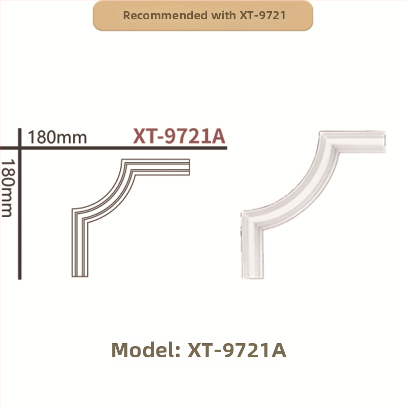 PU prancūziško stilių kampinis dekoratyvinis juostelė gyvenamajam kambariui ir TV sienos rėmui (Modelis 9721, reljefinė tekstūra)