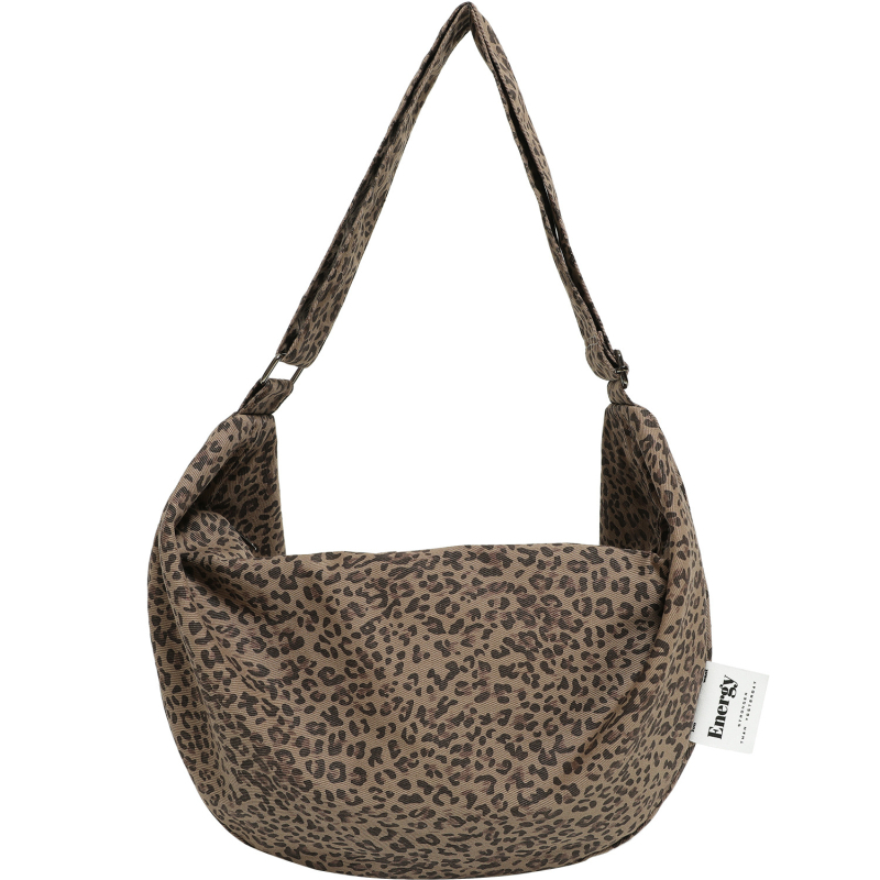 Geantă crossbody dumpling din material textil, închidere cu fermoar, căptușeală poliester-bumbac